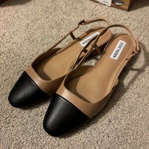 NEW Steve Madden Belinda Tan and Black Women's Flats Size 10